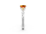 White gold Cushion Cut Citrine Solitaire Twist Band Prong Setting Ring_50