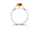 White gold Cushion Cut Citrine Solitaire Twist Band Prong Setting Ring_51