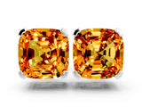 Platinum 1.06 Carat Cushion Citrine Stud Earrings