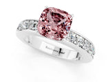 White gold Cushion Cut Cut Channel Set Diamond Engagement Ring with Four-Prong Setting_1
