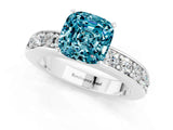 White gold Cushion Cut Cut Channel Set Diamond Engagement Ring with Four-Prong Setting_1