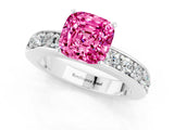 White gold Cushion Cut Cut Channel Set Diamond Engagement Ring with Four-Prong Setting_1