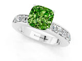 White gold Cushion Cut Cut Channel Set Diamond Engagement Ring with Four-Prong Setting_1
