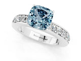 White gold Cushion Cut Cut Channel Set Diamond Engagement Ring with Four-Prong Setting_1