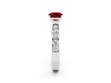 White gold Cushion Cut Cut Channel Set Diamond Engagement Ring with Four-Prong Setting_2