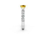White gold Cushion Cut Cut Channel Set Diamond Engagement Ring with Four-Prong Setting_2