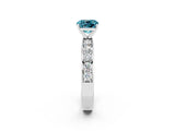 White gold Cushion Cut Cut Channel Set Diamond Engagement Ring with Four-Prong Setting_2