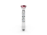 White gold Cushion Cut Cut Channel Set Diamond Engagement Ring with Four-Prong Setting_2