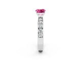 White gold Cushion Cut Cut Channel Set Diamond Engagement Ring with Four-Prong Setting_2