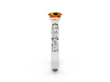 White gold Cushion Cut Cut Channel Set Diamond Engagement Ring with Four-Prong Setting_2