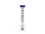 White gold Cushion Cut Cut Channel Set Diamond Engagement Ring with Four-Prong Setting_2