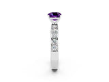 White gold Cushion Cut Cut Channel Set Diamond Engagement Ring with Four-Prong Setting_2