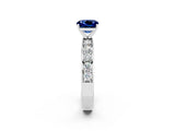 White gold Cushion Cut Cut Channel Set Diamond Engagement Ring with Four-Prong Setting_2