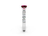 White gold Cushion Cut Cut Channel Set Diamond Engagement Ring with Four-Prong Setting_2