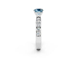 White gold Cushion Cut Cut Channel Set Diamond Engagement Ring with Four-Prong Setting_2