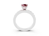 White gold Cushion Cut Cut Channel Set Diamond Engagement Ring with Four-Prong Setting_3