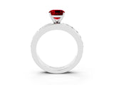 White gold Cushion Cut Cut Channel Set Diamond Engagement Ring with Four-Prong Setting_3