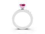 White gold Cushion Cut Cut Channel Set Diamond Engagement Ring with Four-Prong Setting_3
