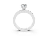 White gold Cushion Cut Cut Channel Set Diamond Engagement Ring with Four-Prong Setting_3