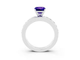 White gold Cushion Cut Cut Channel Set Diamond Engagement Ring with Four-Prong Setting_3