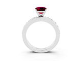 White gold Cushion Cut Cut Channel Set Diamond Engagement Ring with Four-Prong Setting_3