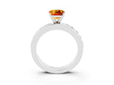 White gold Cushion Cut Cut Channel Set Diamond Engagement Ring with Four-Prong Setting_3