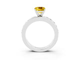 White gold Cushion Cut Cut Channel Set Diamond Engagement Ring with Four-Prong Setting_3