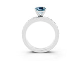 White gold Cushion Cut Cut Channel Set Diamond Engagement Ring with Four-Prong Setting_3