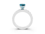 White gold Cushion Cut Cut Channel Set Diamond Engagement Ring with Four-Prong Setting_3