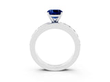 White gold Cushion Cut Cut Channel Set Diamond Engagement Ring with Four-Prong Setting_3