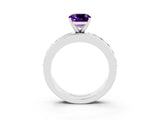 White gold Cushion Cut Cut Channel Set Diamond Engagement Ring with Four-Prong Setting_3