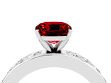 White gold Cushion Cut Cut Channel Set Diamond Engagement Ring with Four-Prong Setting_4