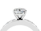 White gold Cushion Cut Cut Channel Set Diamond Engagement Ring with Four-Prong Setting_4