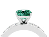 White gold Cushion Cut Cut Channel Set Diamond Engagement Ring with Four-Prong Setting_4