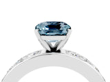White gold Cushion Cut Cut Channel Set Diamond Engagement Ring with Four-Prong Setting_4