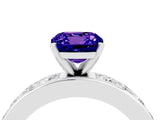 White gold Cushion Cut Cut Channel Set Diamond Engagement Ring with Four-Prong Setting_4