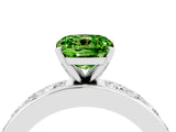 White gold Cushion Cut Cut Channel Set Diamond Engagement Ring with Four-Prong Setting_4