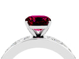 White gold Cushion Cut Cut Channel Set Diamond Engagement Ring with Four-Prong Setting_4