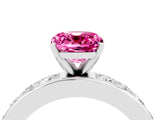 White gold Cushion Cut Cut Channel Set Diamond Engagement Ring with Four-Prong Setting_4