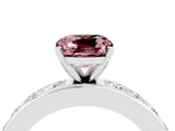White gold Cushion Cut Cut Channel Set Diamond Engagement Ring with Four-Prong Setting_4