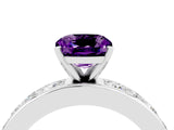 White gold Cushion Cut Cut Channel Set Diamond Engagement Ring with Four-Prong Setting_4