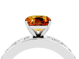 White gold Cushion Cut Cut Channel Set Diamond Engagement Ring with Four-Prong Setting_4