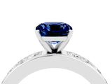 White gold Cushion Cut Cut Channel Set Diamond Engagement Ring with Four-Prong Setting_4