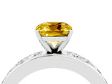 White gold Cushion Cut Cut Channel Set Diamond Engagement Ring with Four-Prong Setting_4