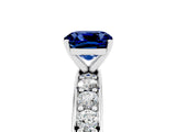 White gold Cushion Cut Cut Channel Set Diamond Engagement Ring with Four-Prong Setting_5
