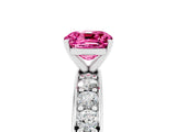 White gold Cushion Cut Cut Channel Set Diamond Engagement Ring with Four-Prong Setting_5