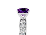 White gold Cushion Cut Cut Channel Set Diamond Engagement Ring with Four-Prong Setting_5
