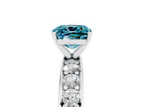 White gold Cushion Cut Cut Channel Set Diamond Engagement Ring with Four-Prong Setting_5