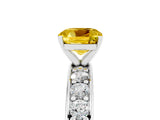 White gold Cushion Cut Cut Channel Set Diamond Engagement Ring with Four-Prong Setting_5