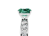 White gold Cushion Cut Cut Channel Set Diamond Engagement Ring with Four-Prong Setting_5